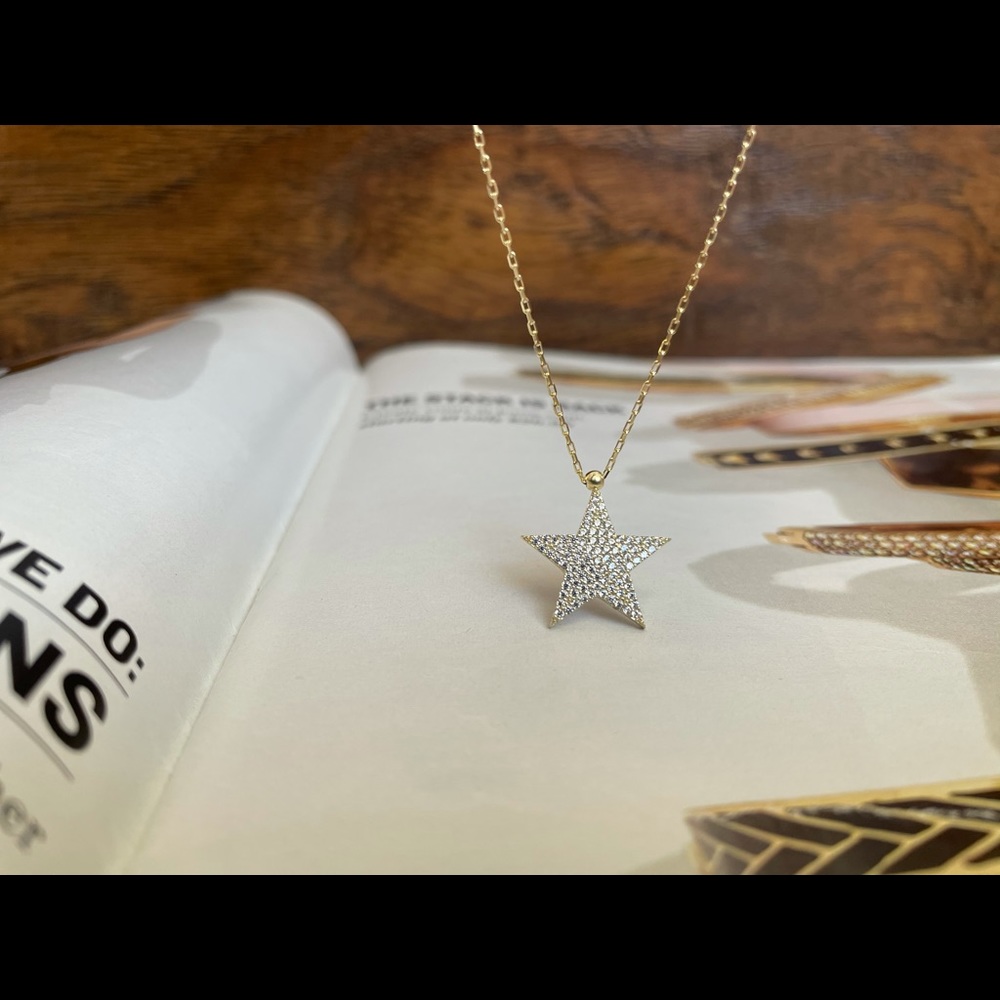 Gold star necklace star pendant necklace - Picture 7 of 8